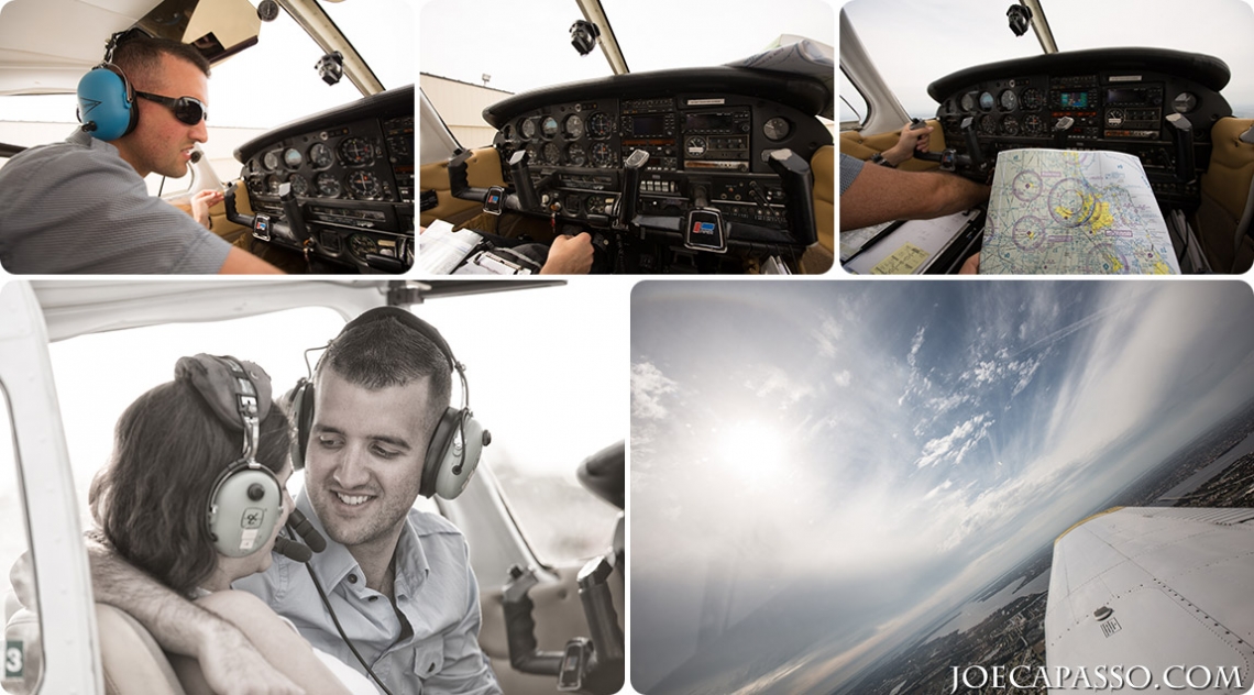 naples engagement session in flight