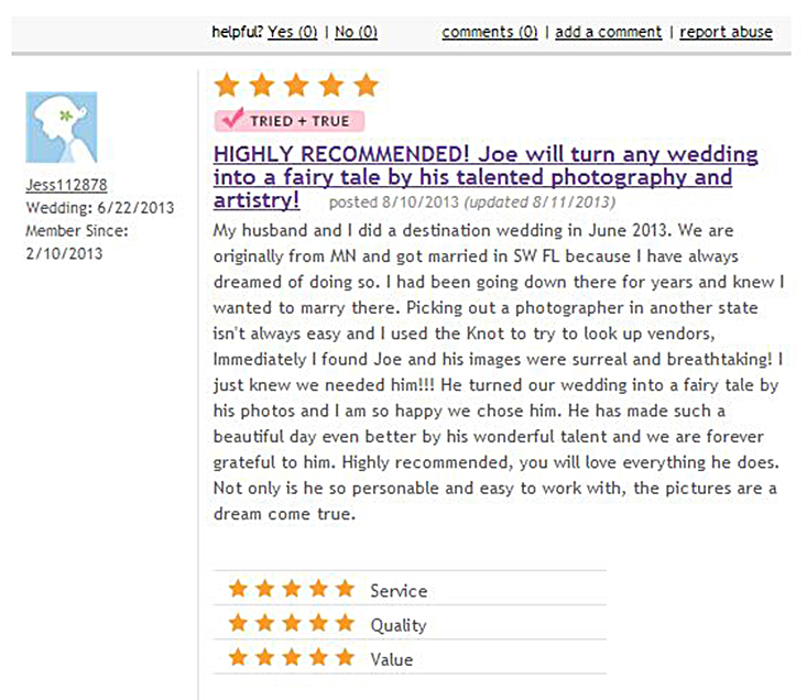 naples wedding photographer review